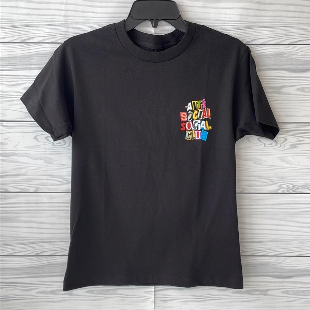 Anti Social Social Club Black Tee with Multicolor Logo